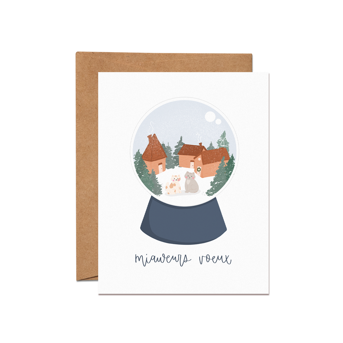 Snowglobe Cat Card