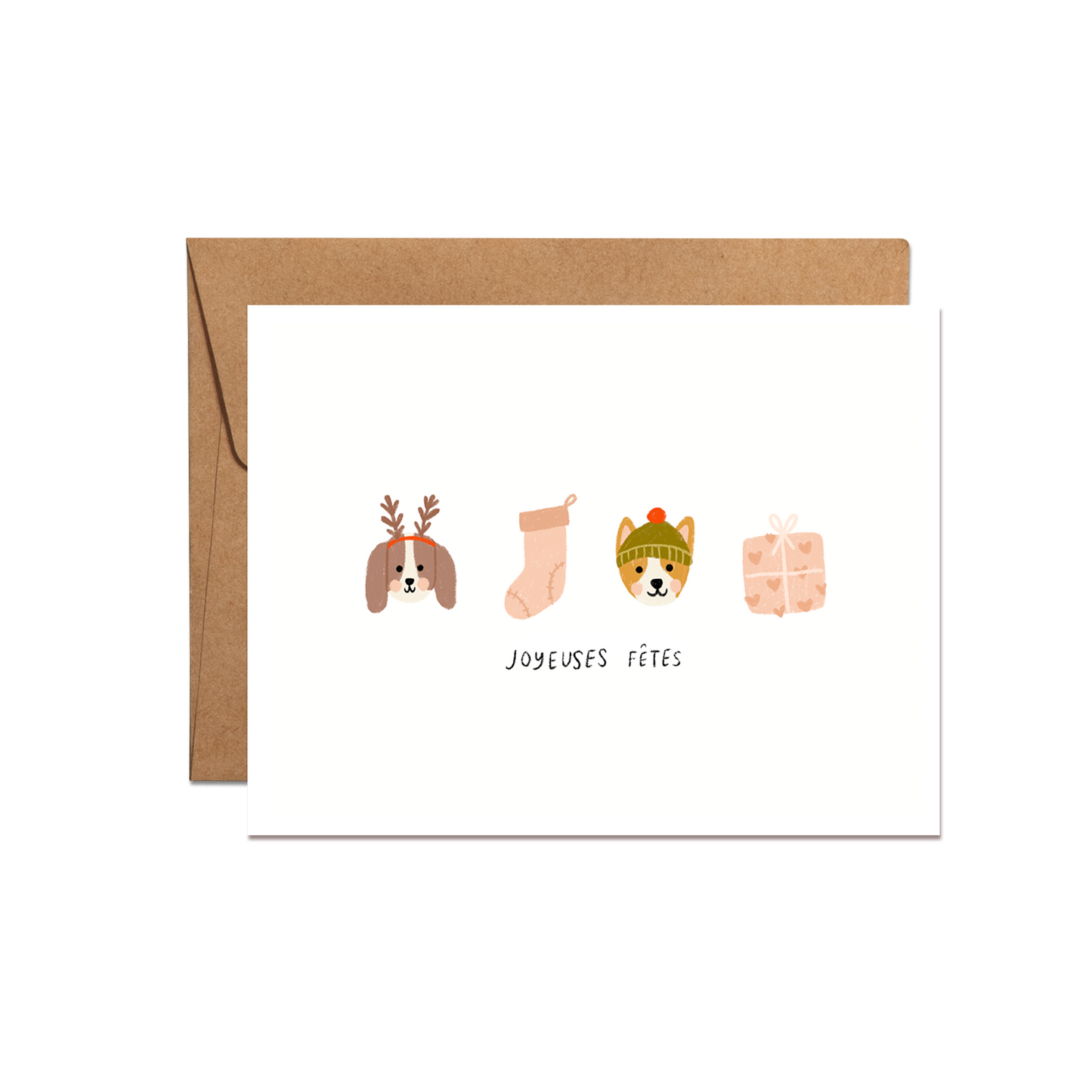 French Dogs Holiday Card