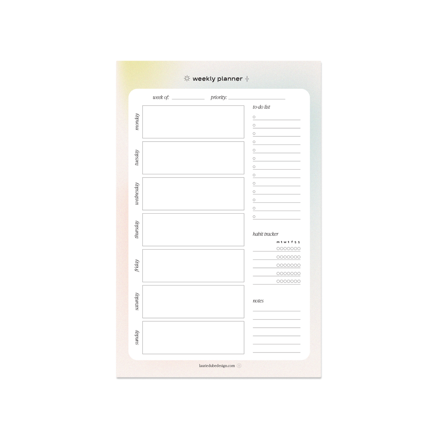 Weekly Planner Notepad