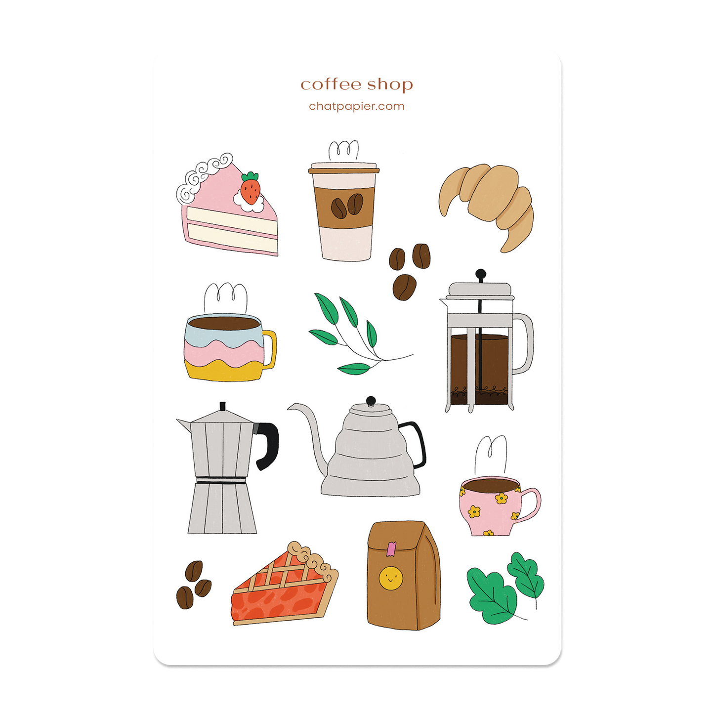 Coffee Shop Sticker Sheet