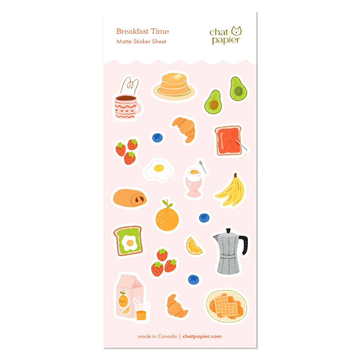 Feuille d'autocollants Breakfast Time