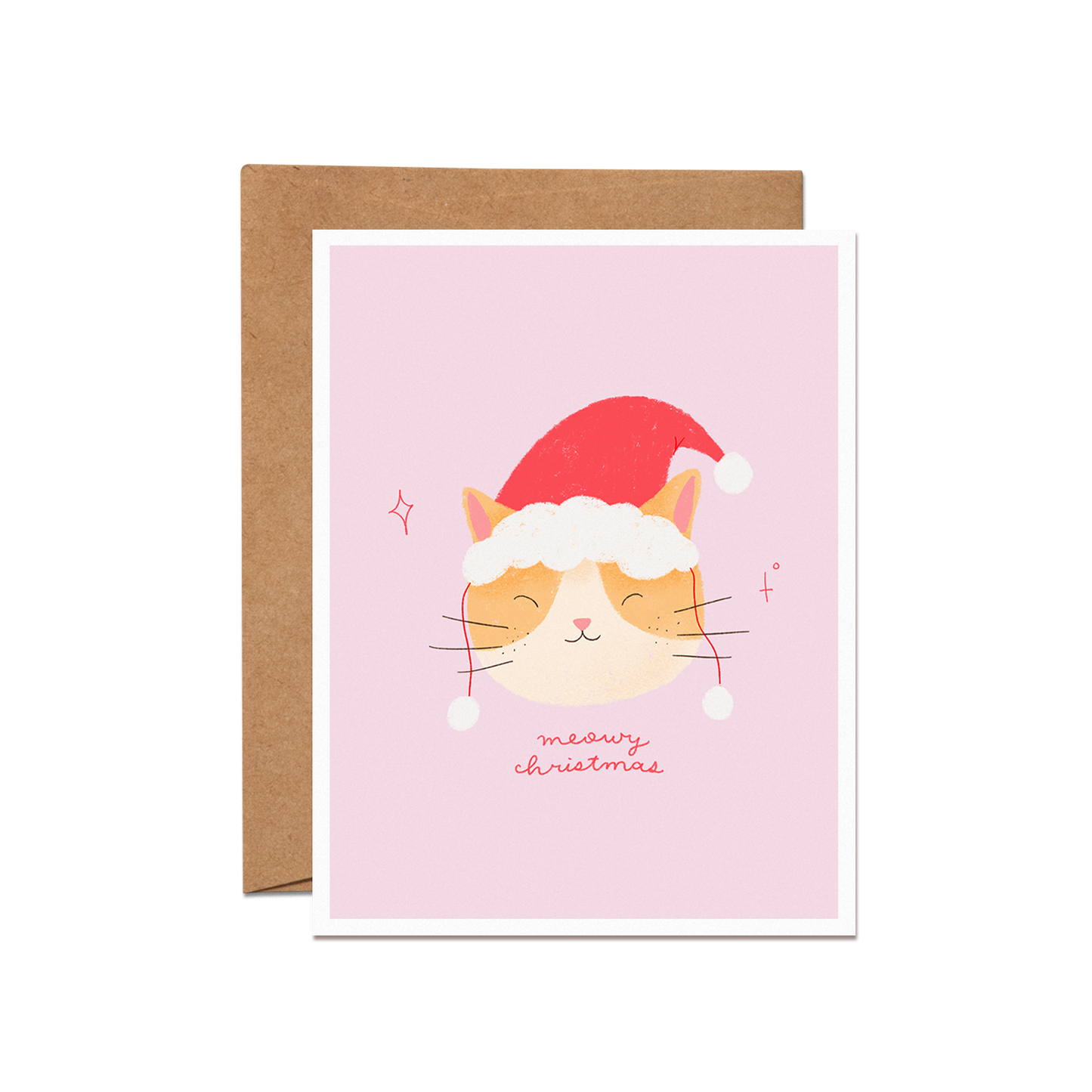 Santa Cat French Card