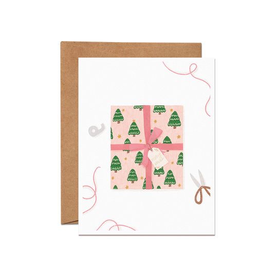 Gift Wrapping Holiday Card