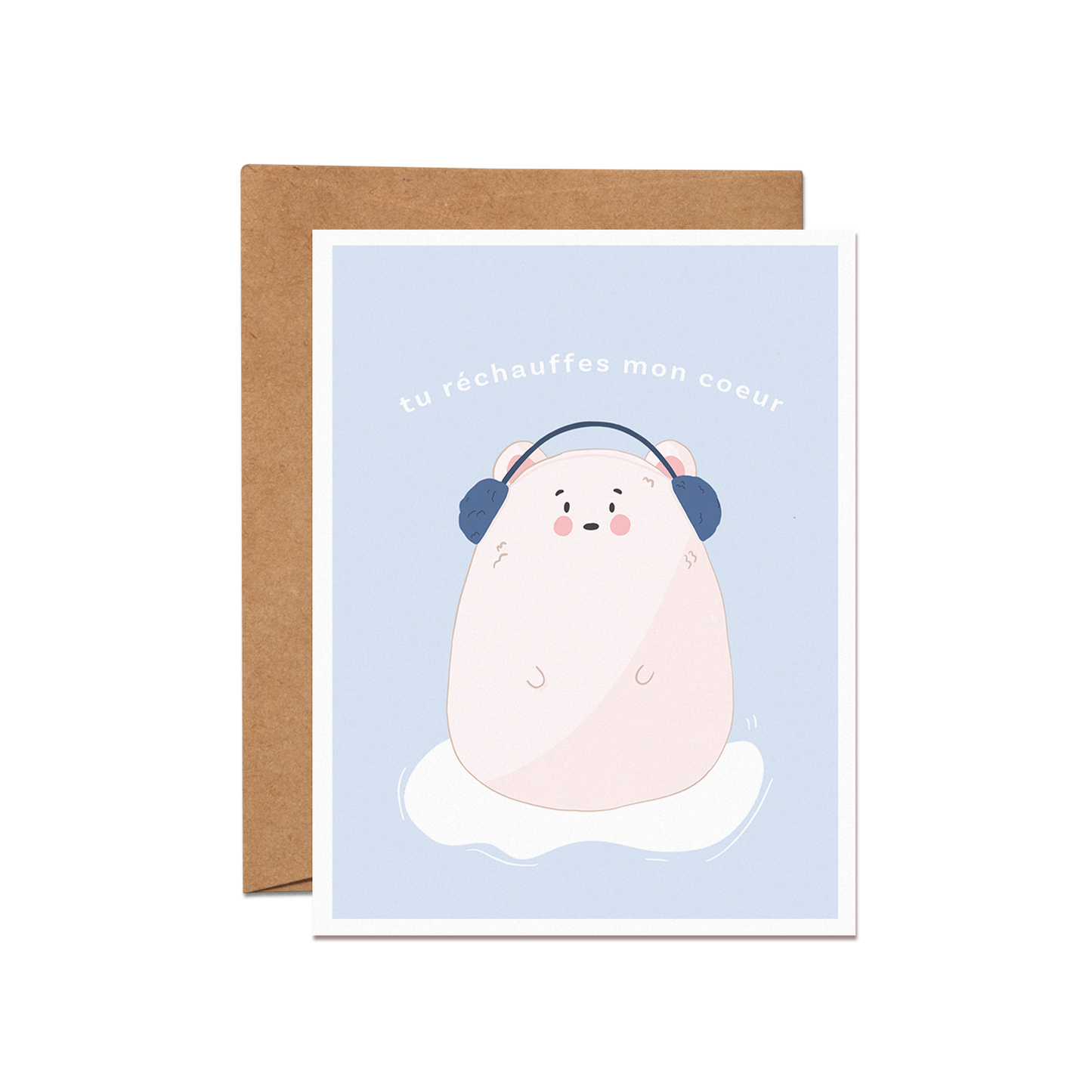 Polar Bear Holiday French Card