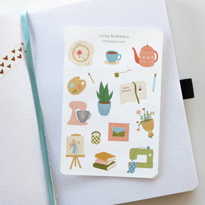 Cozy Hobbies Sticker Sheet