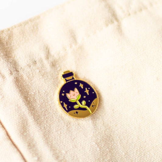 Flower in a Glass Enamel Pin - Dark